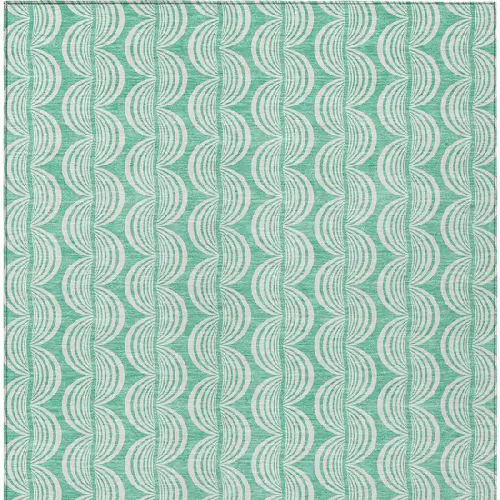 Blue And Ivory Ogee Washable Indoor Outdoor Area Rug Photo 5