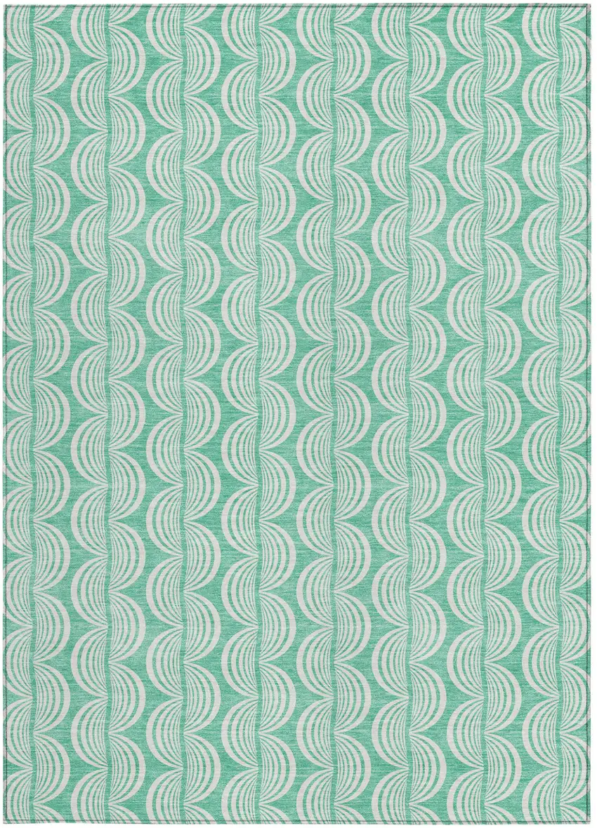 Blue And Ivory Ogee Washable Indoor Outdoor Area Rug Photo 6