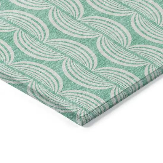 Blue And Ivory Ogee Washable Indoor Outdoor Area Rug Photo 3