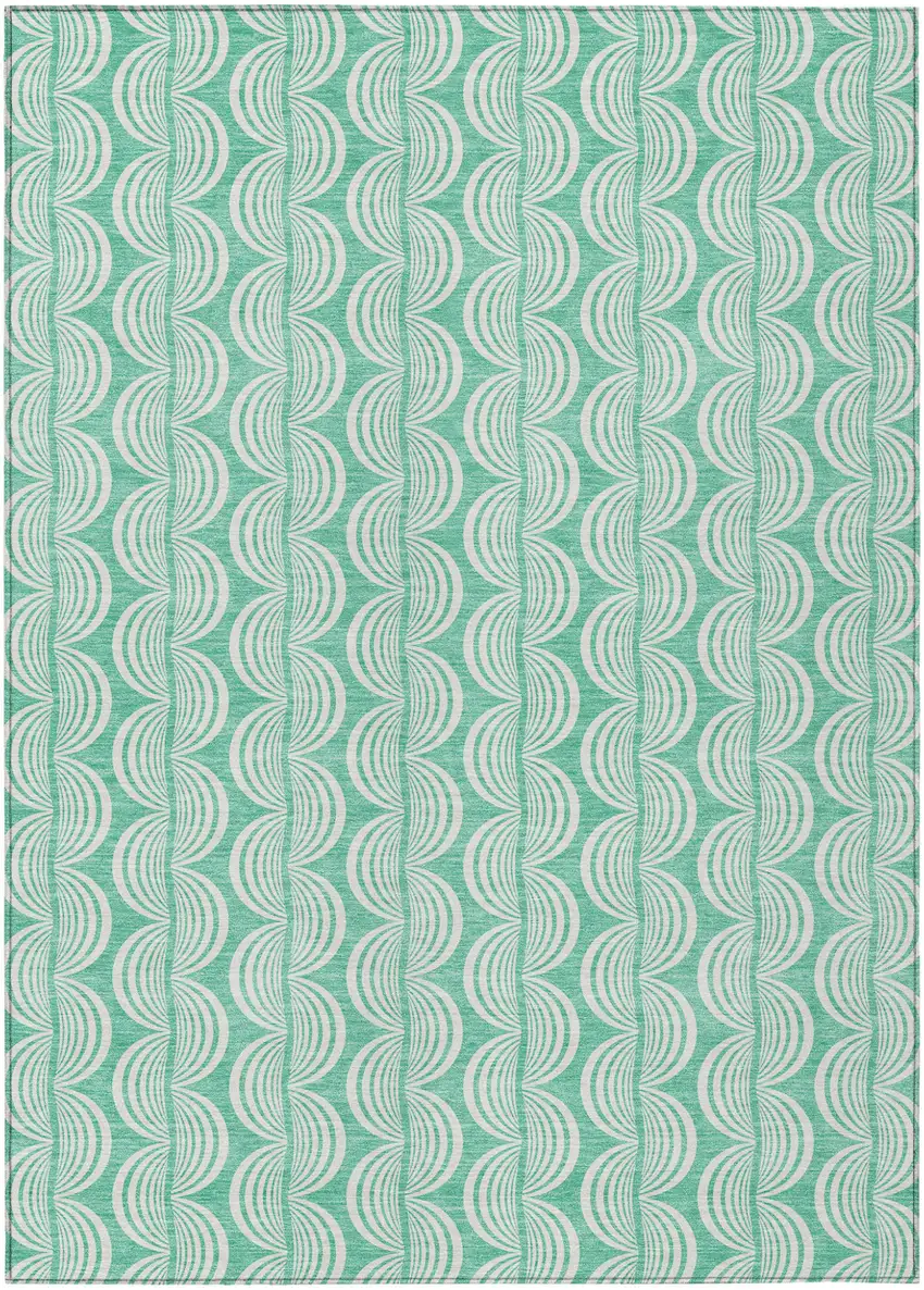 Blue And Ivory Ogee Washable Indoor Outdoor Area Rug Photo 2