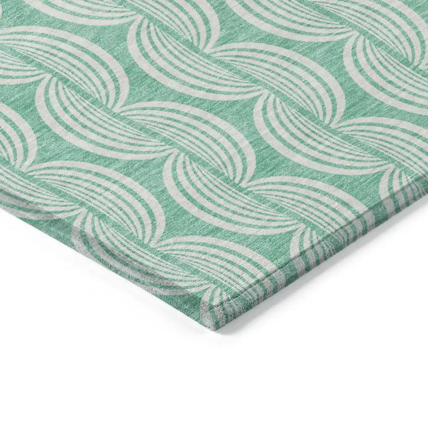 Blue And Ivory Ogee Washable Indoor Outdoor Area Rug Photo 3