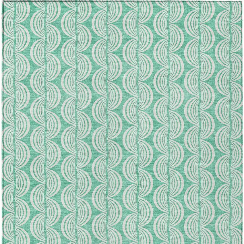Blue And Ivory Ogee Washable Indoor Outdoor Area Rug Photo 6