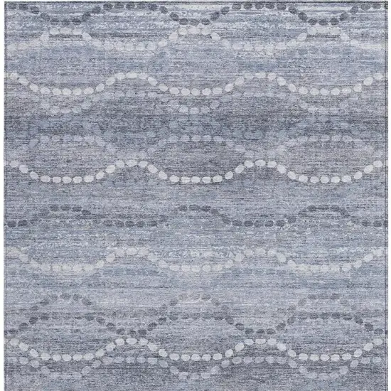 Blue And Ivory Ogee Washable Indoor Outdoor Area Rug Photo 3