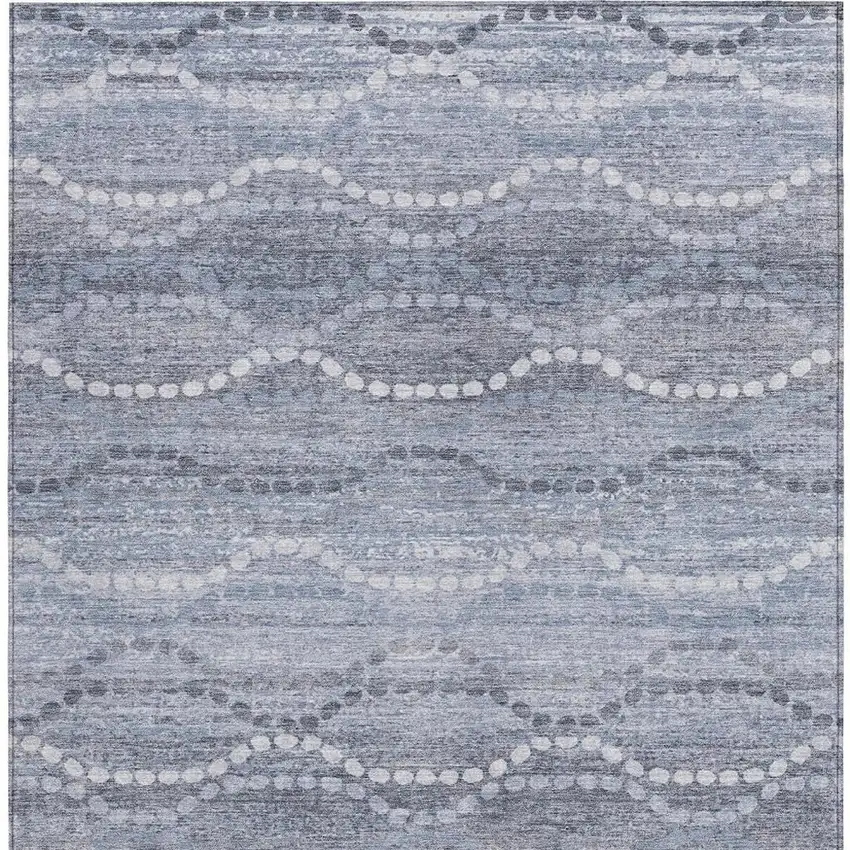 Blue And Ivory Ogee Washable Indoor Outdoor Area Rug Photo 3