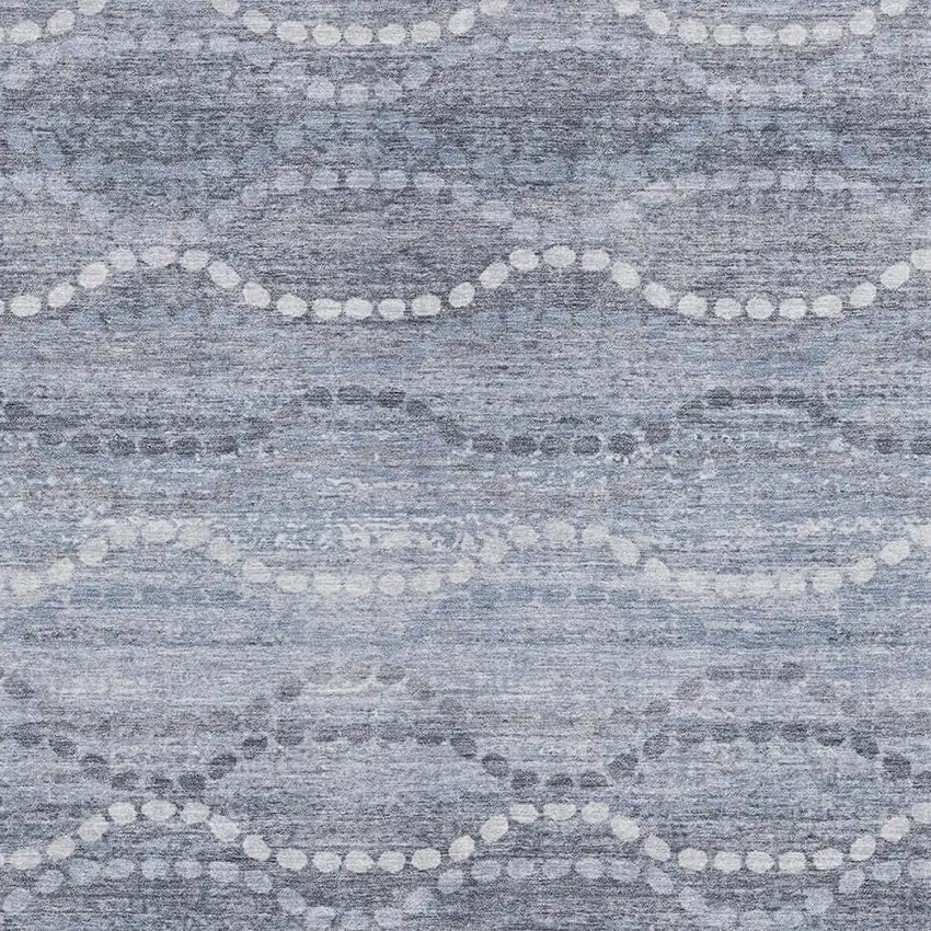 Blue And Ivory Ogee Washable Indoor Outdoor Area Rug Photo 3