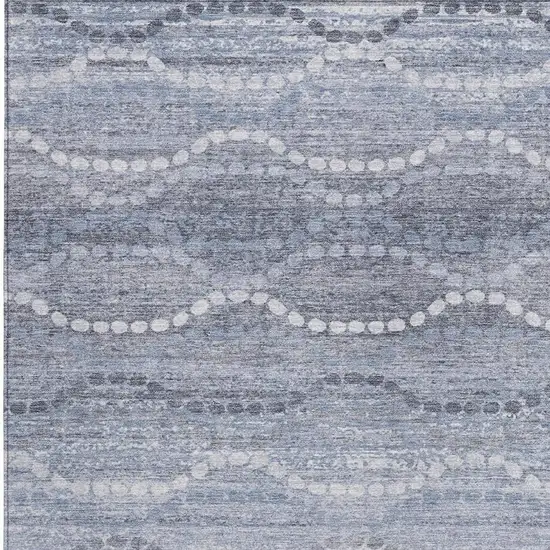 Blue And Ivory Ogee Washable Indoor Outdoor Area Rug Photo 3