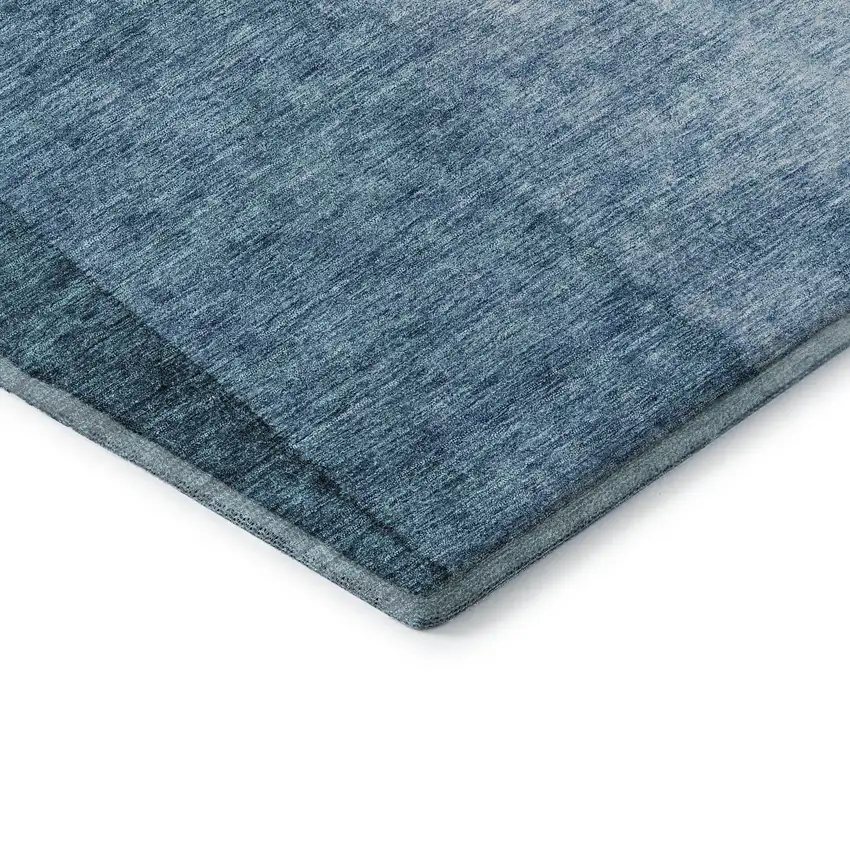 Blue And Ivory Ombre Washable Area Rug With UV Protection Photo 8
