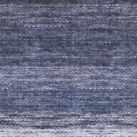 Blue And Ivory Ombre Washable Area Rug With UV Protection Photo 3