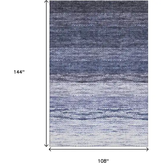 Blue And Ivory Ombre Washable Area Rug With UV Protection Photo 3