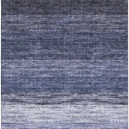 Blue And Ivory Ombre Washable Area Rug With UV Protection Photo 4