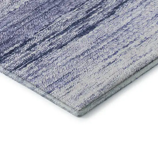 Blue And Ivory Ombre Washable Area Rug With UV Protection Photo 8