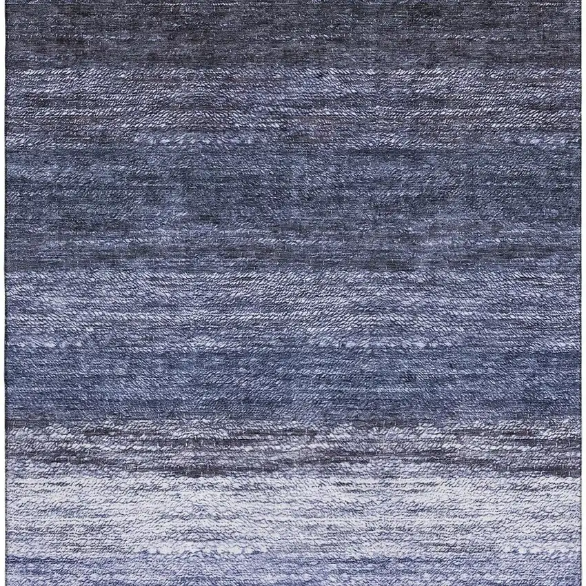 Blue And Ivory Ombre Washable Area Rug With UV Protection Photo 3