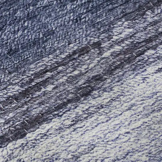 Blue And Ivory Ombre Washable Area Rug With UV Protection Photo 9