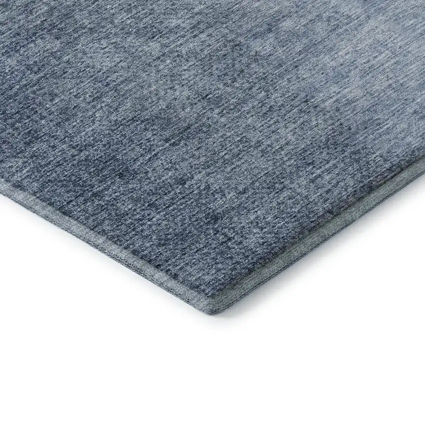 Blue And Ivory Ombre Washable Area Rug With UV Protection Photo 7