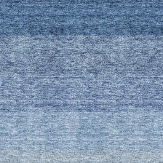 Blue And Ivory Ombre Washable Area Rug With UV Protection Photo 2