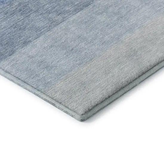 Blue And Ivory Ombre Washable Area Rug With UV Protection Photo 7