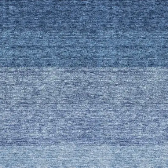 Blue And Ivory Ombre Washable Area Rug With UV Protection Photo 2