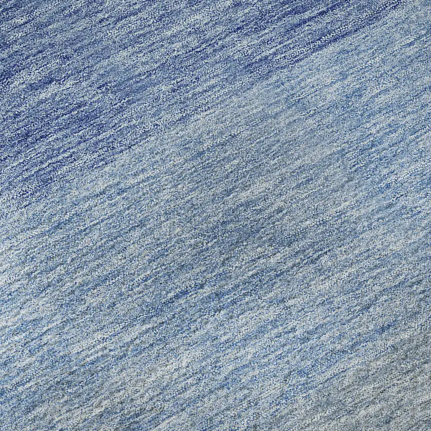 Blue And Ivory Ombre Washable Area Rug With UV Protection Photo 9