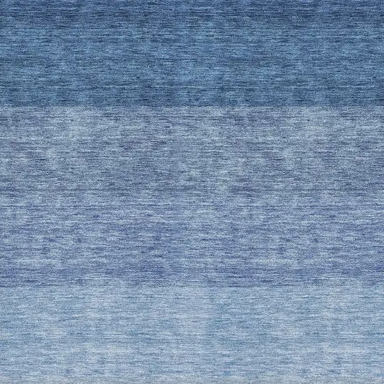 Blue And Ivory Ombre Washable Area Rug With UV Protection Photo 2