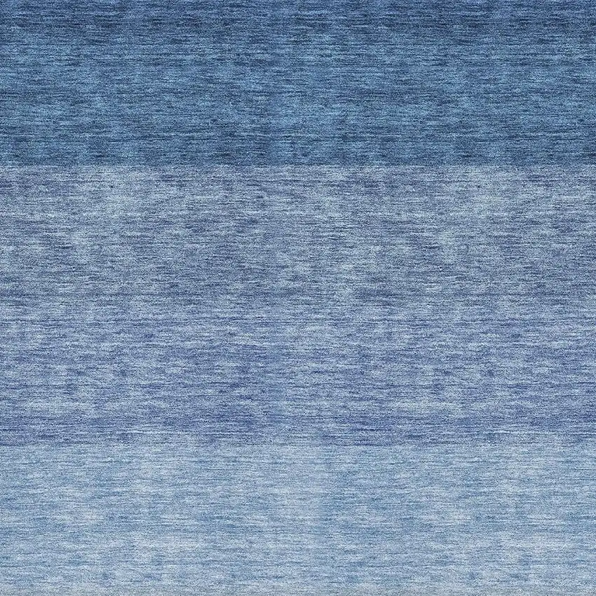 Blue And Ivory Ombre Washable Area Rug With UV Protection Photo 2