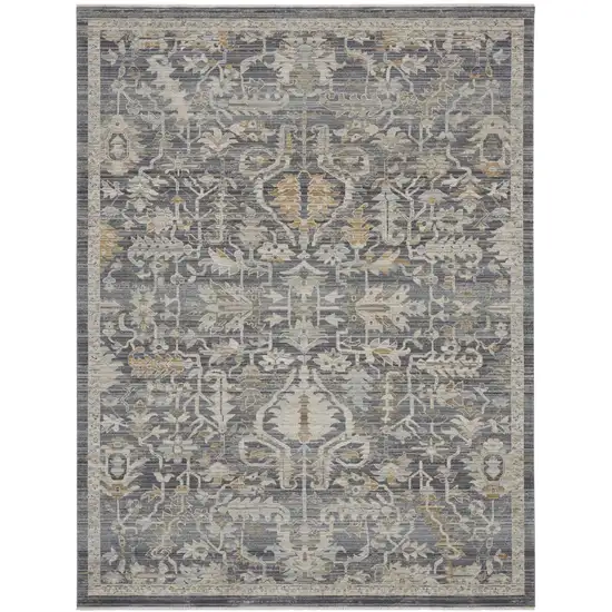 Blue And Ivory Oriental Area Rug Photo 2