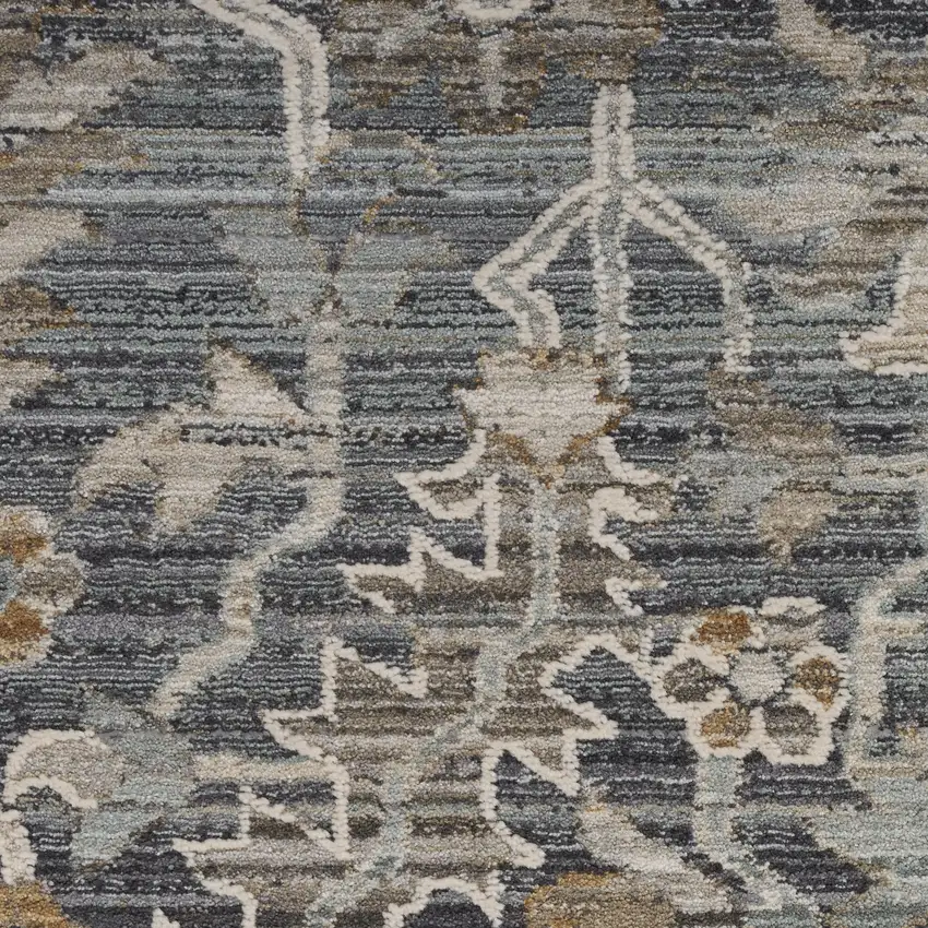Blue And Ivory Oriental Area Rug Photo 4