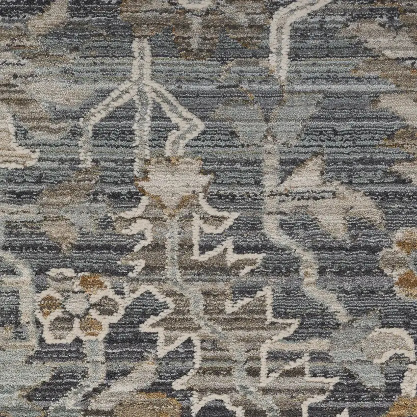 Blue And Ivory Oriental Area Rug Photo 3