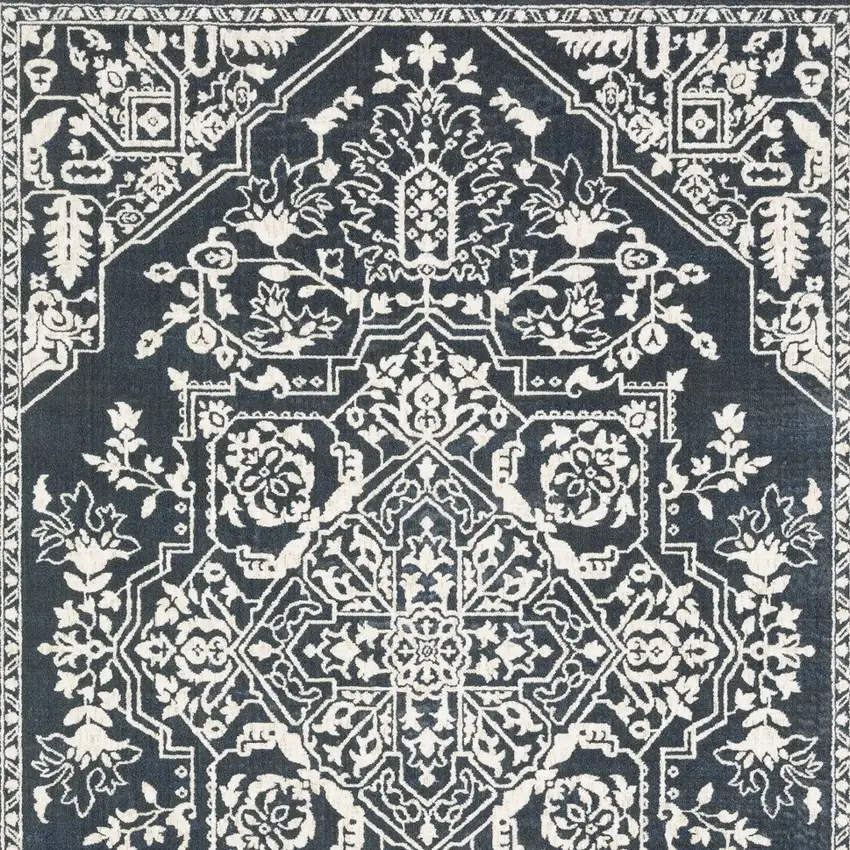 Blue And Ivory Oriental Area Rug Photo 7