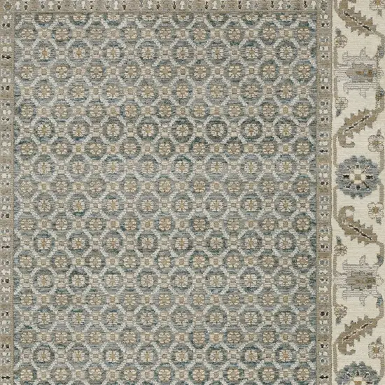 Blue And Ivory Oriental Area Rug Photo 5