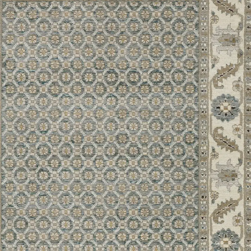 Blue And Ivory Oriental Area Rug Photo 9