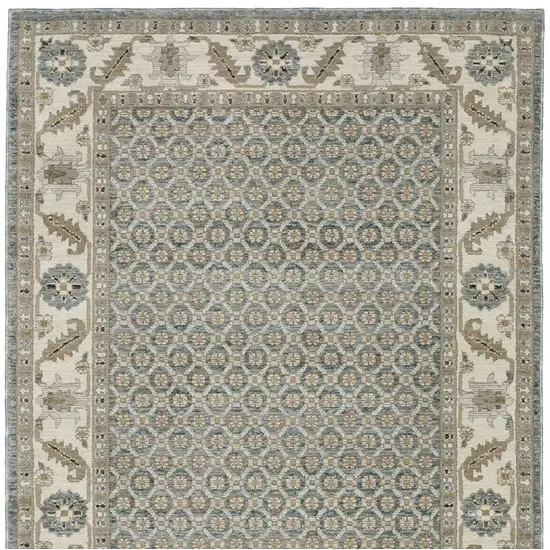 Blue And Ivory Oriental Area Rug Photo 5