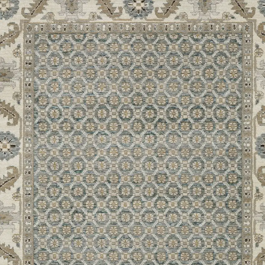 Blue And Ivory Oriental Area Rug Photo 8
