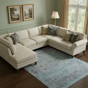 Photo of Blue And Ivory Oriental Hand Woven Area Rug