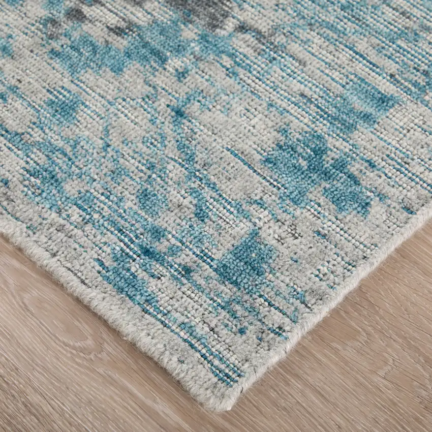 Blue And Ivory Oriental Hand Woven Area Rug Photo 6