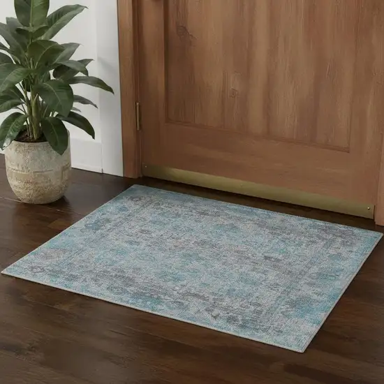 Blue And Ivory Oriental Hand Woven Area Rug Photo 1