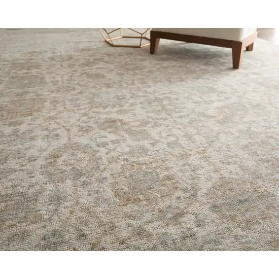 Blue And Ivory Oriental Hand Woven Area Rug Photo 5