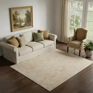 Photo of Blue And Ivory Oriental Hand Woven Area Rug