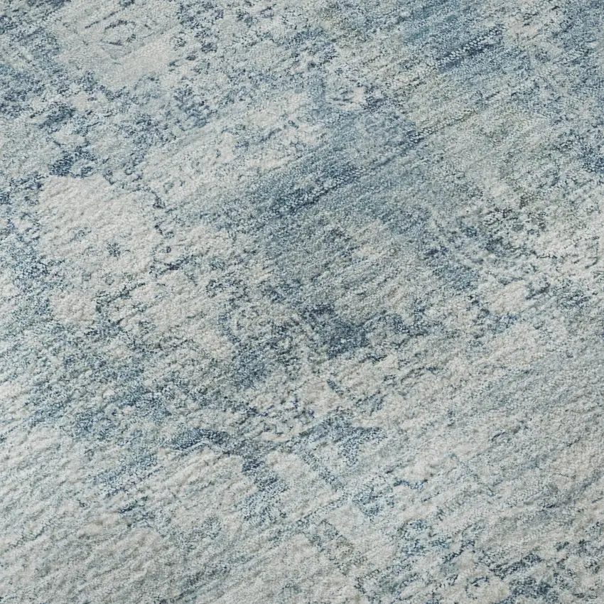 Blue And Ivory Oriental Washable Area Rug With UV Protection Photo 8