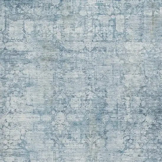 Blue And Ivory Oriental Washable Area Rug With UV Protection Photo 2