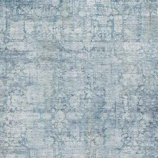 Blue And Ivory Oriental Washable Area Rug With UV Protection Photo 2