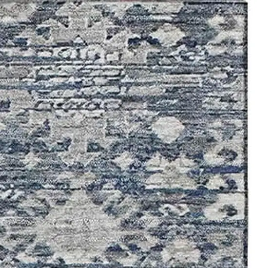 Blue And Ivory Oriental Washable Area Rug With UV Protection Photo 3