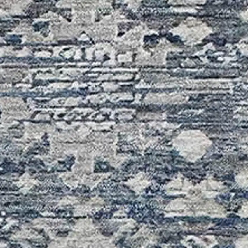 Blue And Ivory Oriental Washable Area Rug With UV Protection Photo 2