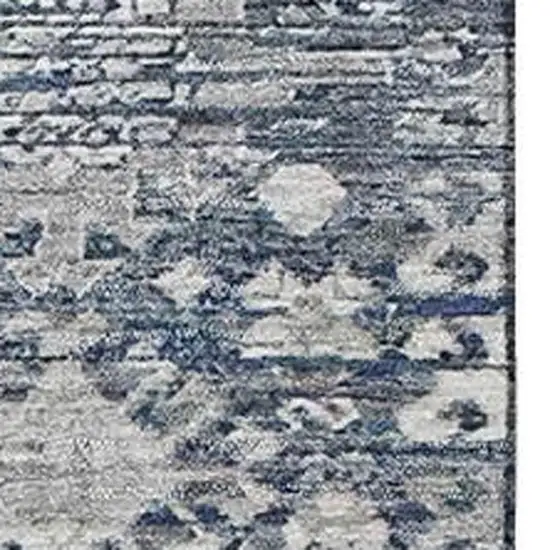 Blue And Ivory Oriental Washable Area Rug With UV Protection Photo 2