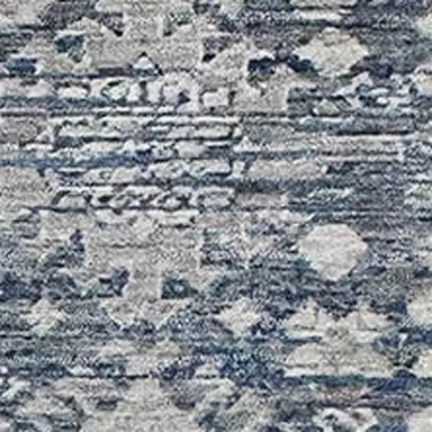 Blue And Ivory Oriental Washable Area Rug With UV Protection Photo 2