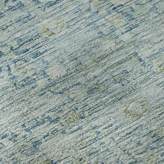 Blue And Ivory Oriental Washable Area Rug With UV Protection Photo 8