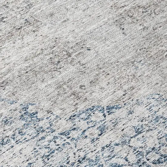 Blue And Ivory Oriental Washable Indoor Outdoor Area Rug Photo 8