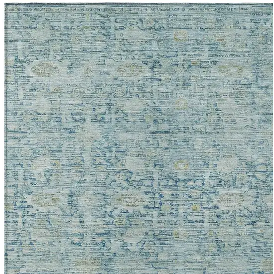 Blue And Ivory Oriental Washable Indoor Outdoor Area Rug Photo 4