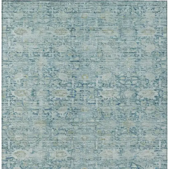 Blue And Ivory Oriental Washable Indoor Outdoor Area Rug Photo 4