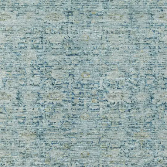 Blue And Ivory Oriental Washable Indoor Outdoor Area Rug Photo 6