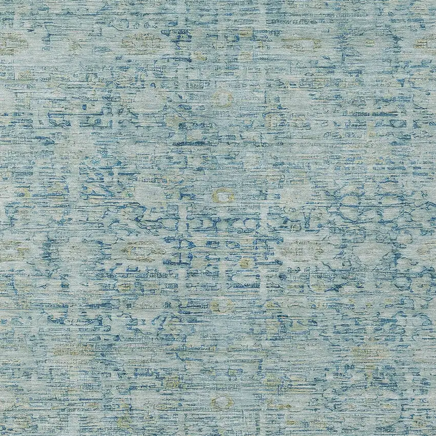 Blue And Ivory Oriental Washable Indoor Outdoor Area Rug Photo 6
